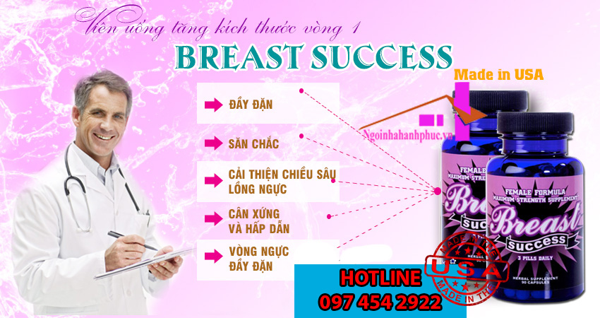 Sản phẩm hỗ trợ to ngực Breast Success Sản phẩm hỗ trợ to ngực Breast Success